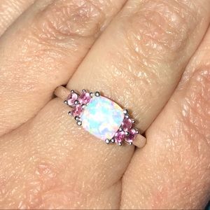 Opal & Pink Sapphire Ring